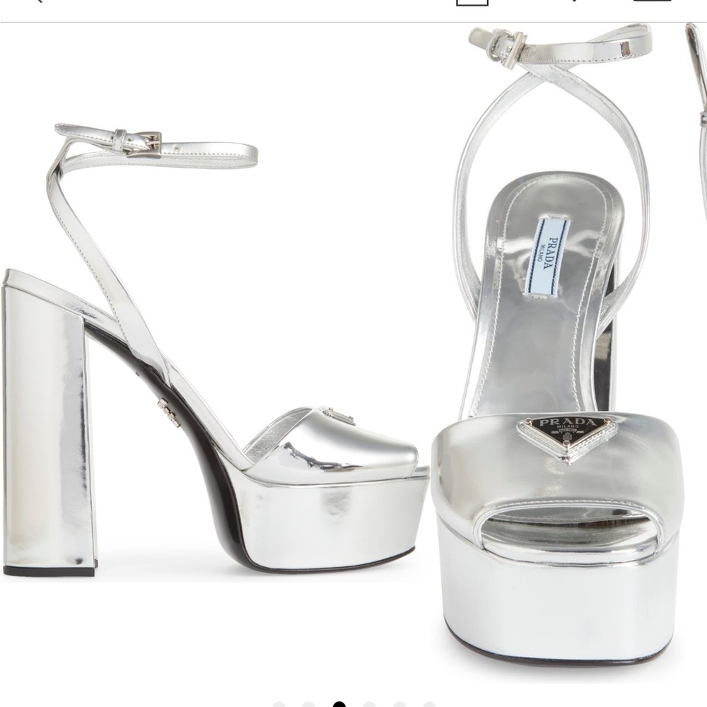 Brand New Prada Logo Platform Sandals
